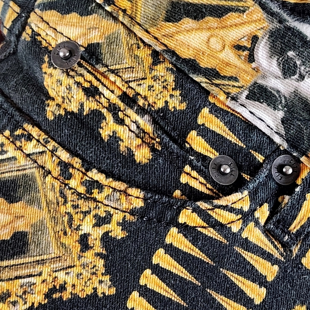 Goth Punk Skull Skinny Jean Pants - Picture 3 of 12